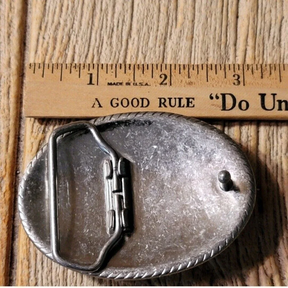 Belt Buckle Shell Stone Gem Pieces Vintage